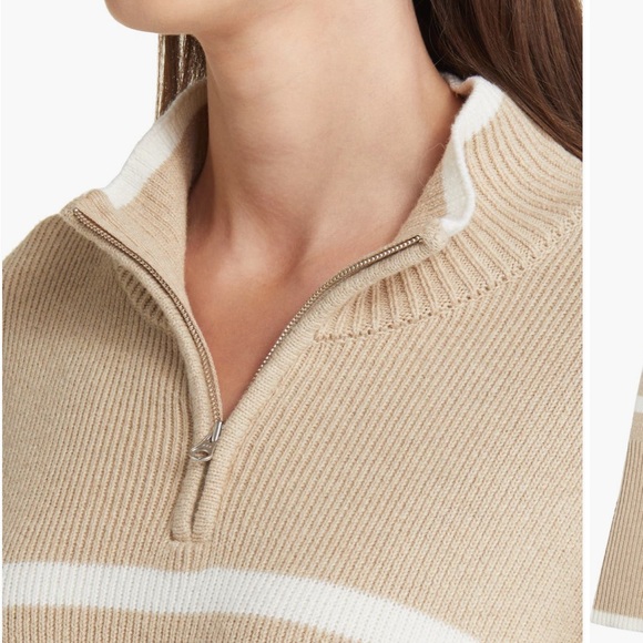 Rails Tessa Stripe wool and cotton quarter-zip pullover - Picture 7 of 13